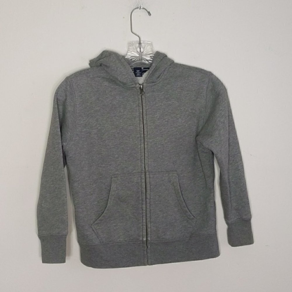 Lands End Gray Zipper Hoodie Sweatshirt